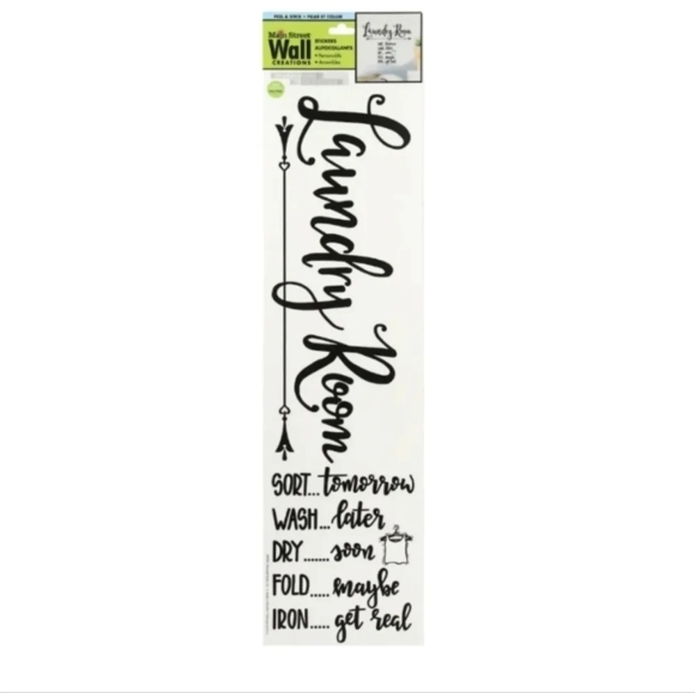 Main Street Wall Creations Laundry Removable Decals Laundry Room‎ Wall Stickers